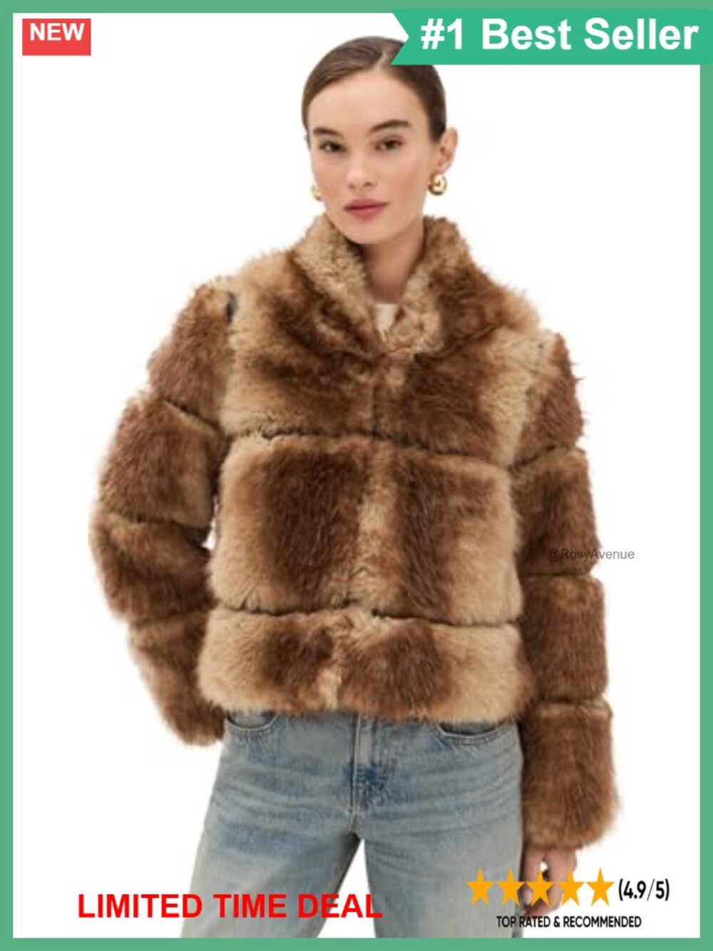 Faux Fur Mink Coat Collared Long Sleeve Winter